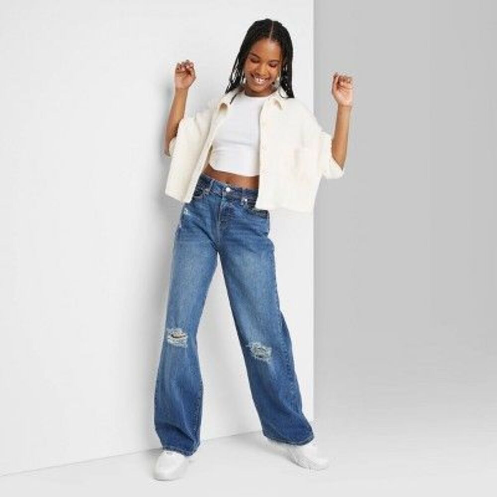Wild Fable - Women's High-Rise Wide Leg Baggy Jeans - Wild Fabl Blue
